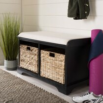 Small black entryway deals bench